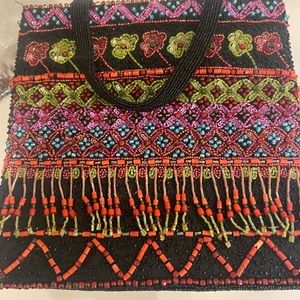 Black multicolor handbag - beaded NWT